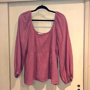 Universal Thread puff sleeve flowy top in mauve size xxl